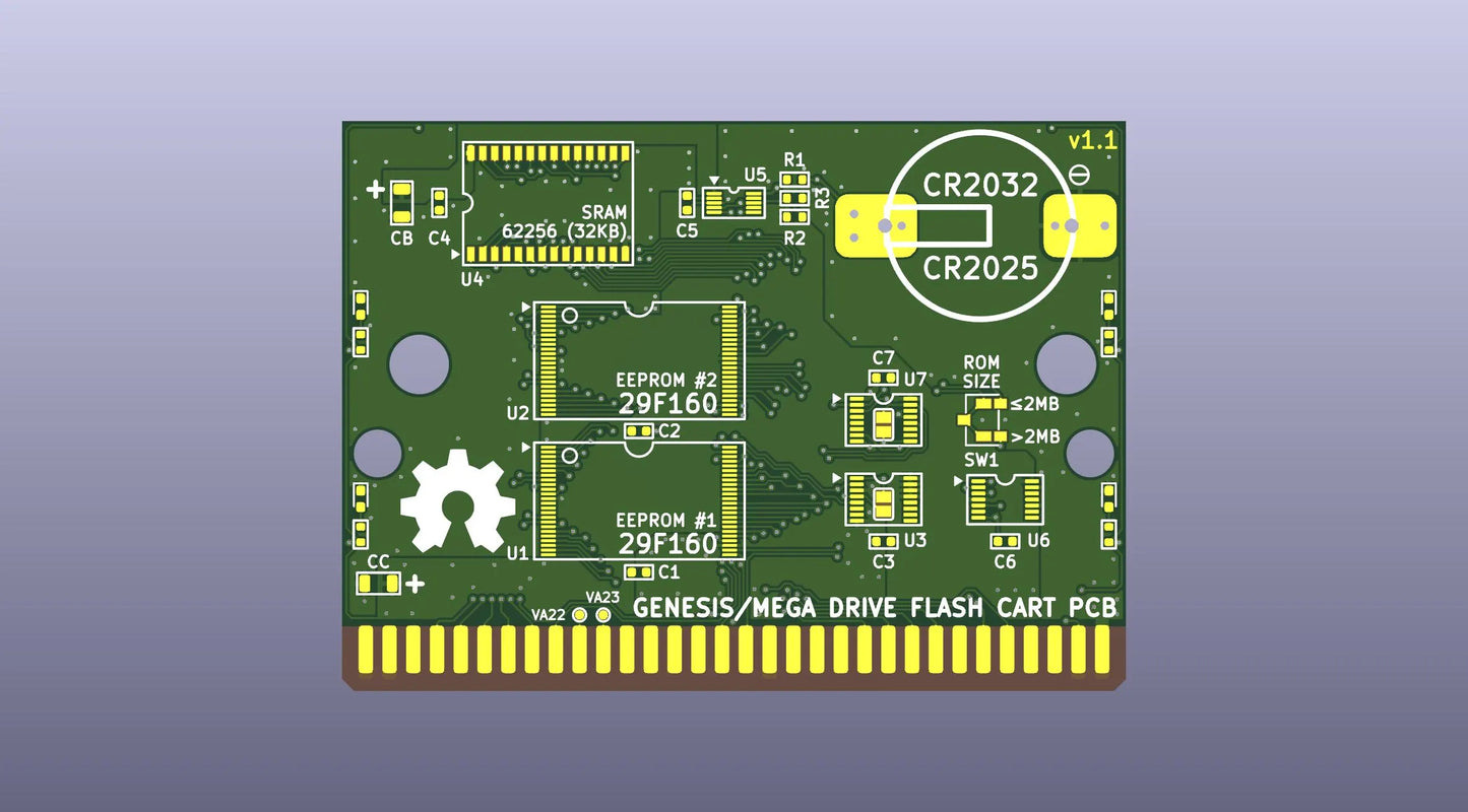 Sega Genesis / Mega Drive Flash Cartridge Circuit Board