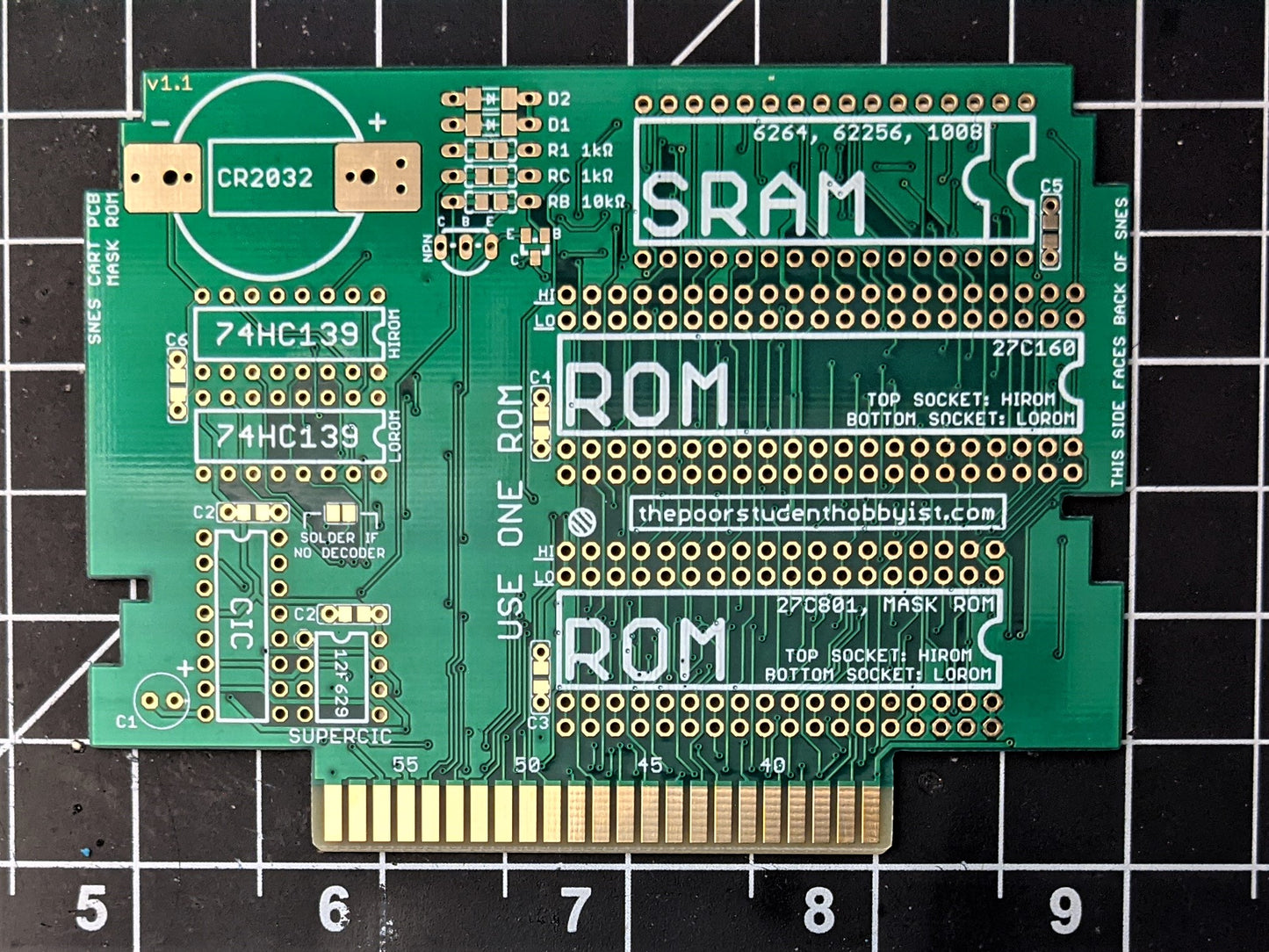 Super Nintendo Cartridge Circuit Board: Basic UV