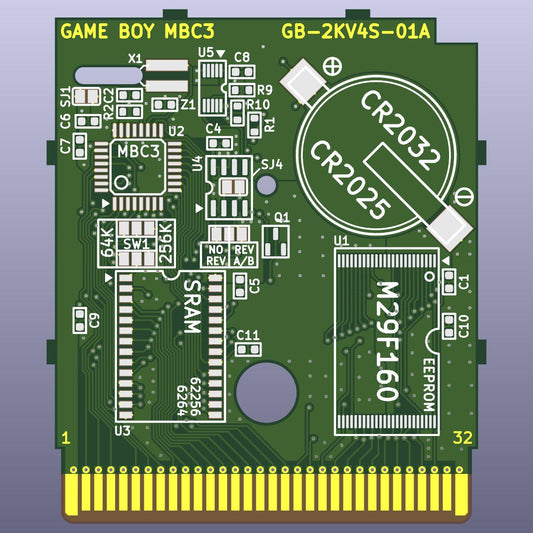 Game Boy MBC3 Flash Cartridge Circuit Board