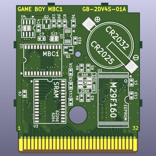 Game Boy MBC1 Flash Cartridge Circuit Board