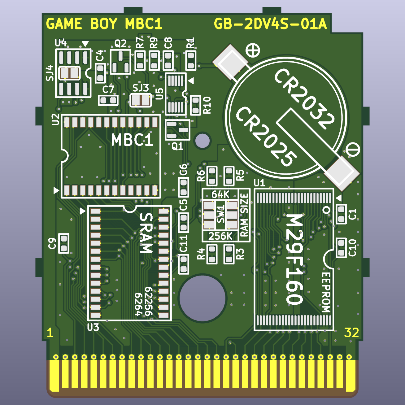 Game Boy MBC1 Flash Cartridge Circuit Board