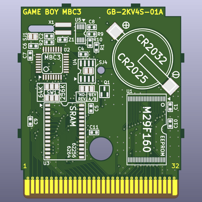 Game Boy MBC3 Flash Cartridge Circuit Board