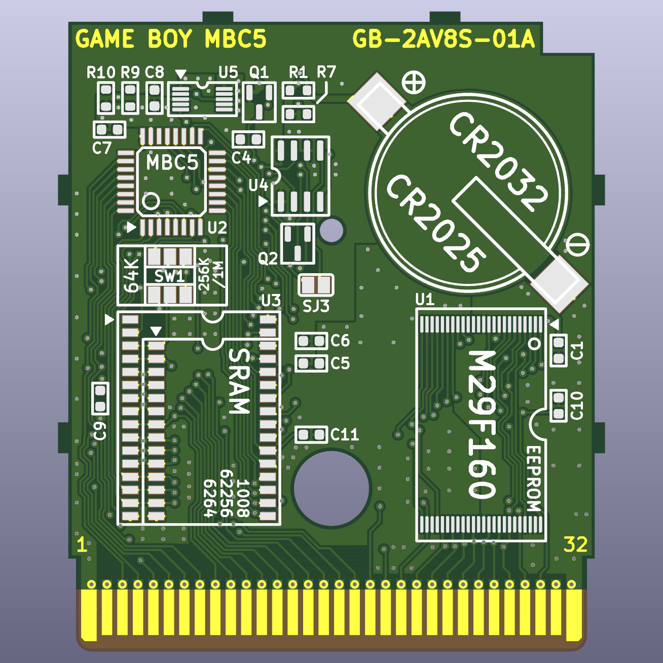 Game Boy MBC5 Flash Cartridge Circuit Board