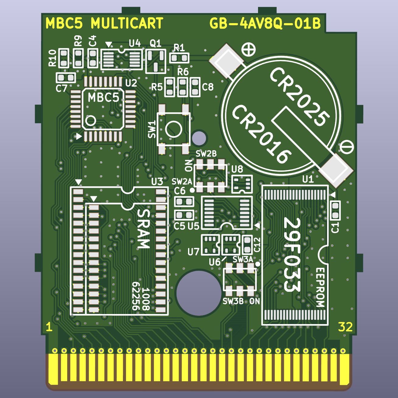 Game Boy MBC5 Multicart Circuit Board